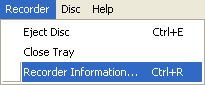 Recorder Menu